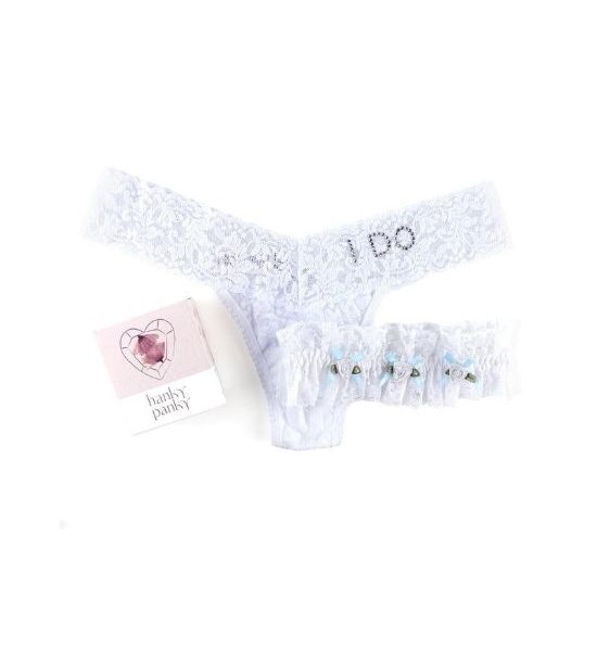 I Do Low Rise Thong & Garter Box Set