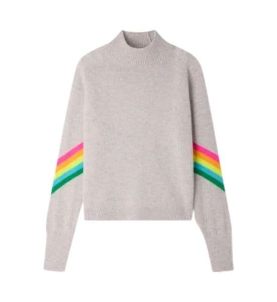 Striped Mock-Neck Sweater